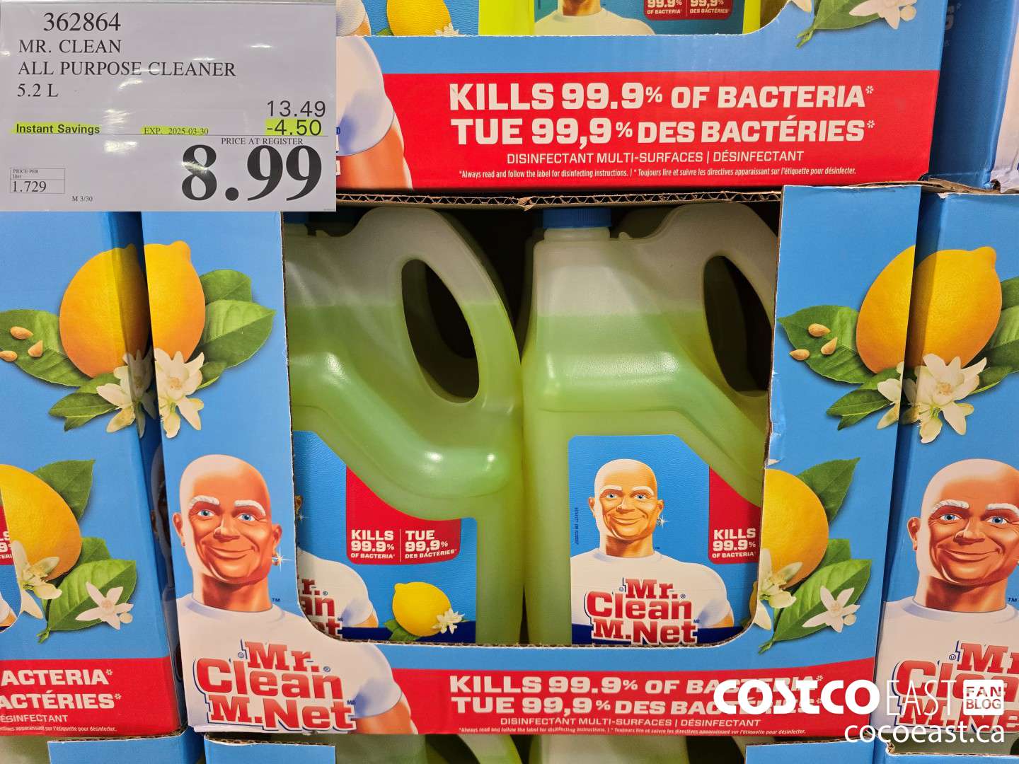 362864 MR. CLEAN ALL PURPOSE CLEANER 5.2 L ($4.50 INSTANT SAVINGS EXPIRES ON 2025-03-30) $8.99