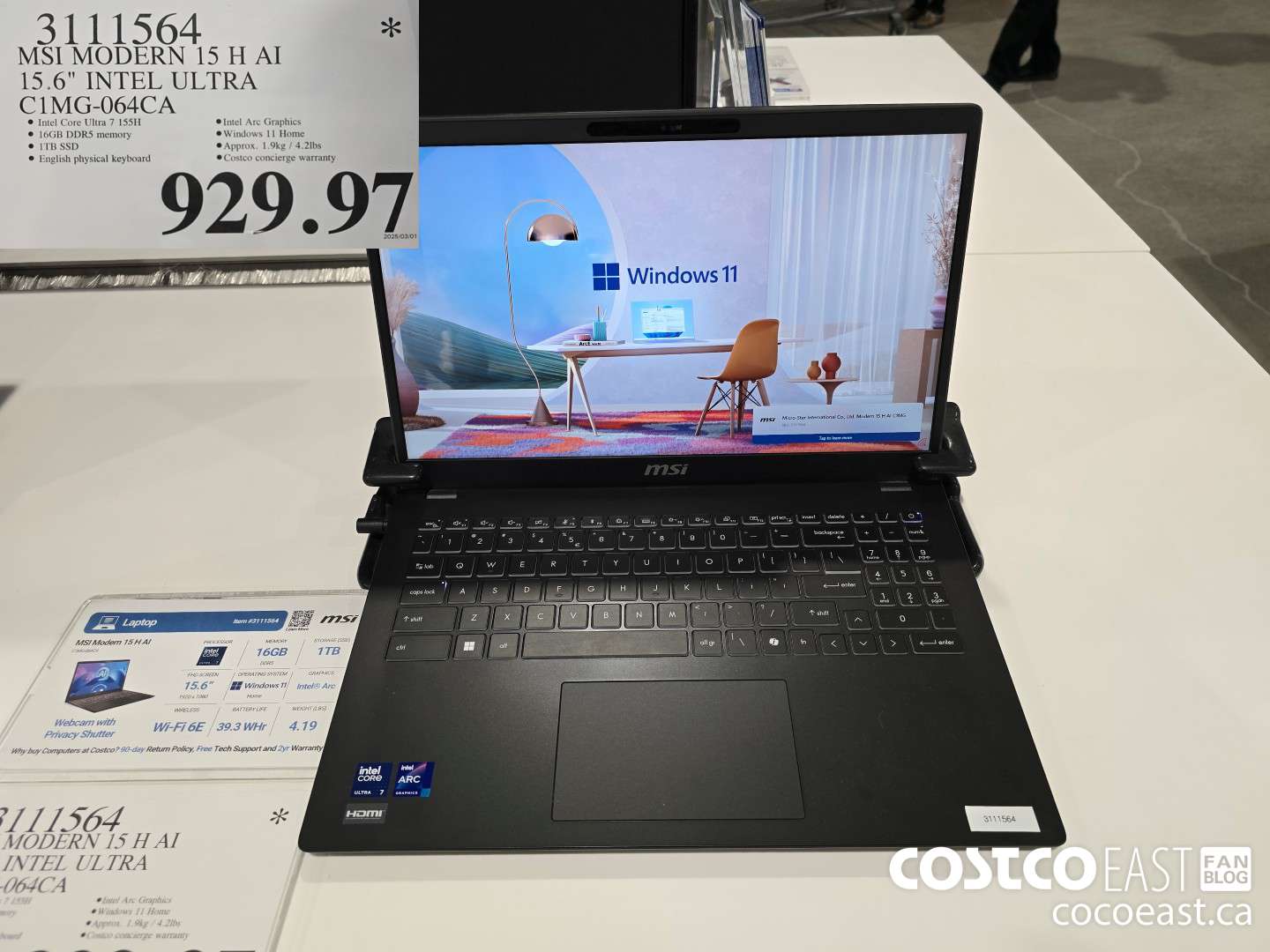 3111564 MSI MODERN 15 H AI 15.6