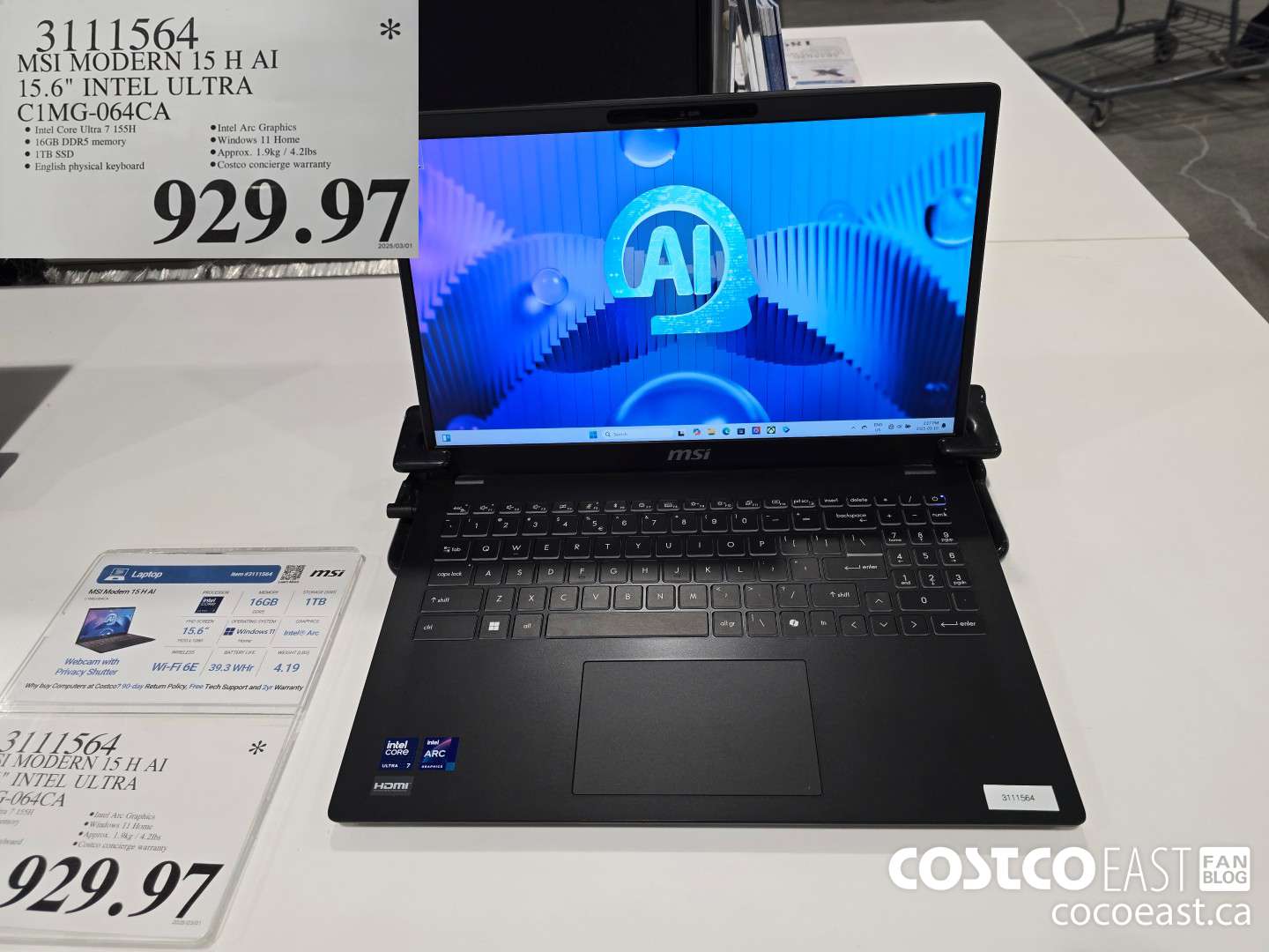 3111564 MSI MODERN 15 H AI 15.6