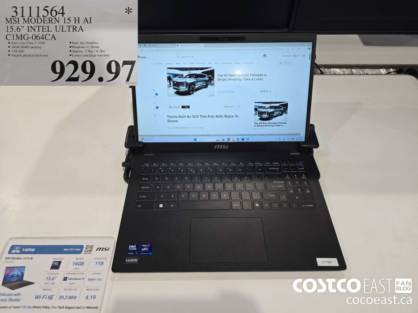 3111564 MSI MODERN 15 H Al 15.6