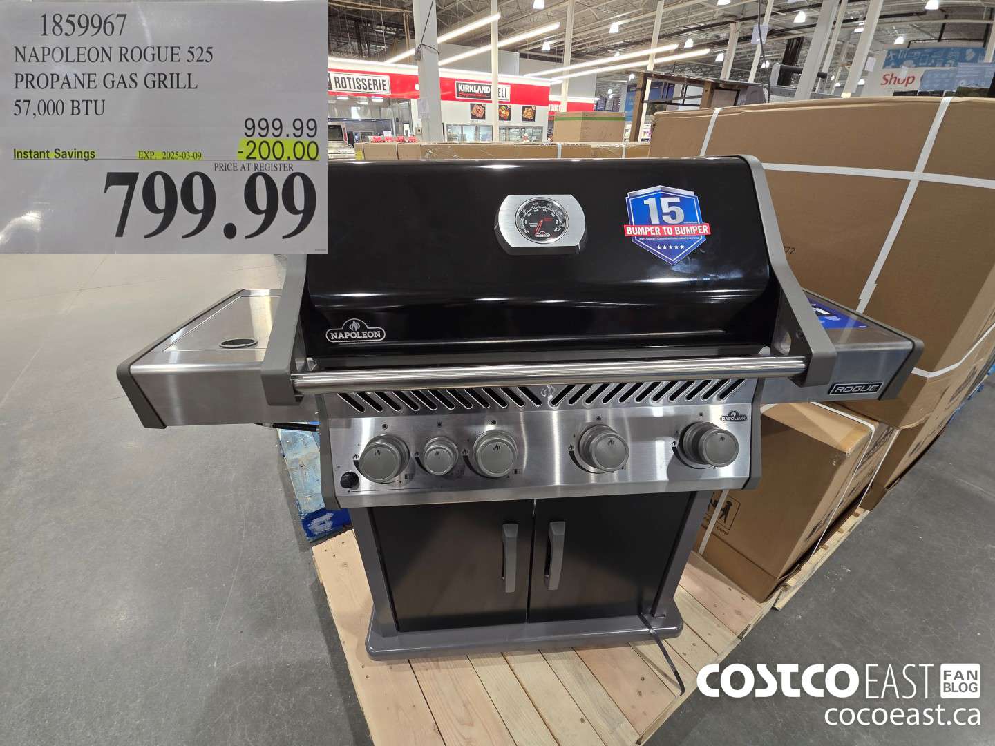 1859967 NAPOLEON ROGUE 525 PROPANE GAS GRILL 57,000 BTU ($200.00 INSTANT SAVINGS EXPIRES ON 2025-03-09) $799.99