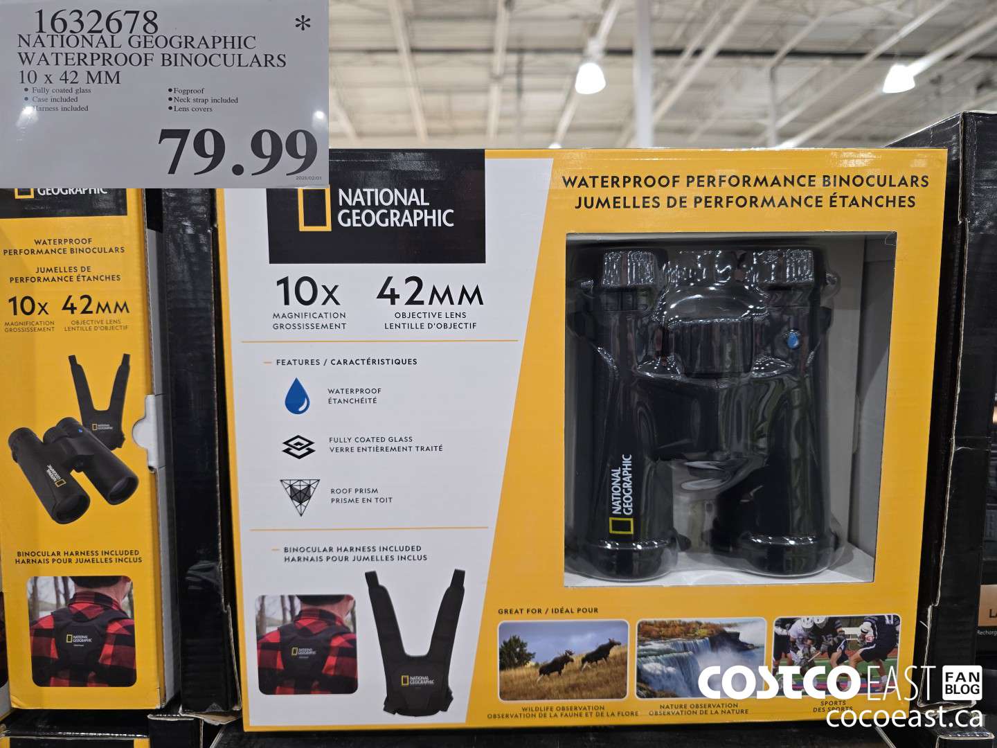 1632678 NATIONAL GEOGRAPHIC WATERPROOF BINOCULARS 10 X 42 MM $79.99