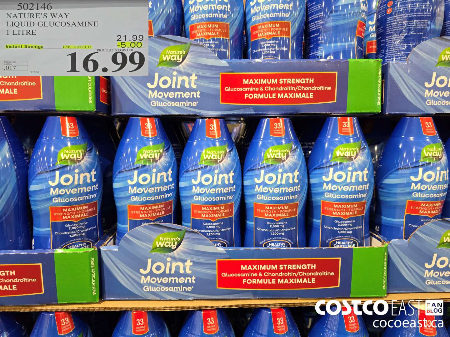 502146 NATURE'S WAY LIQUID GLUCOSAMINE 1L ($5.00 INSTANT SAVINGS EXPIRES ON 2025-04-13) $16.99