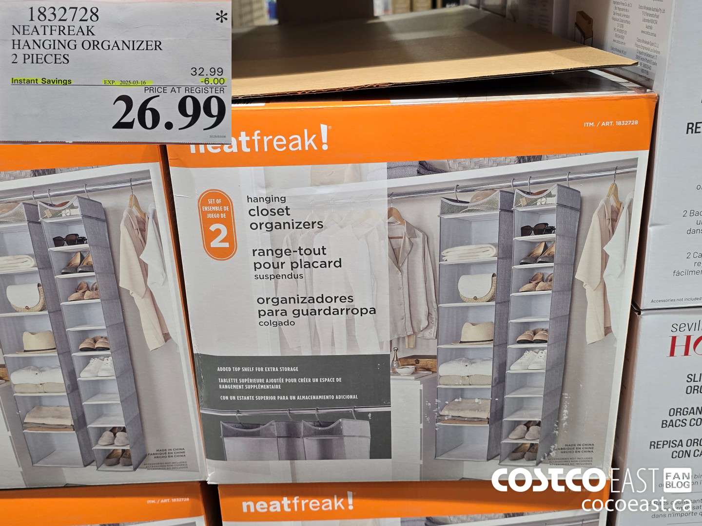 1832728 NEATFREAK HANGING ORGANIZER 2 PIECES ($6.00 INSTANT SAVINGS EXPIRES ON 2025-03-16) $26.99