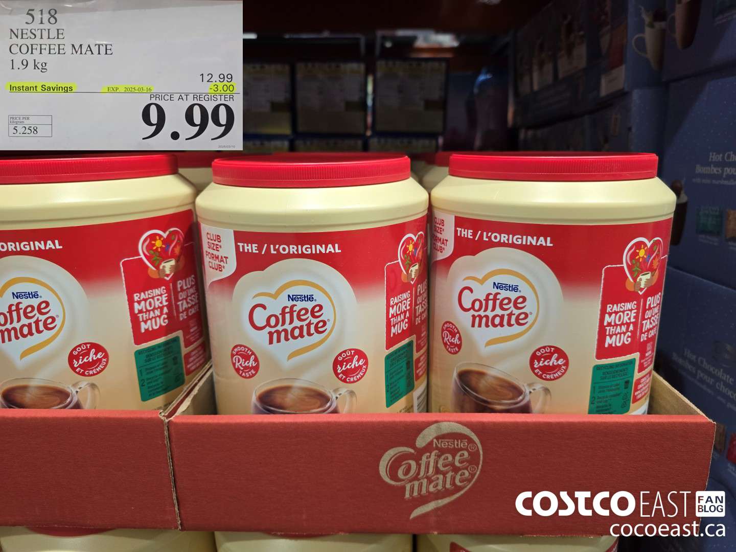 518 NESTLE COFFEE MATE 1.9 KG ($3.00 INSTANT SAVINGS EXPIRES ON 2025-03-16) $9.99