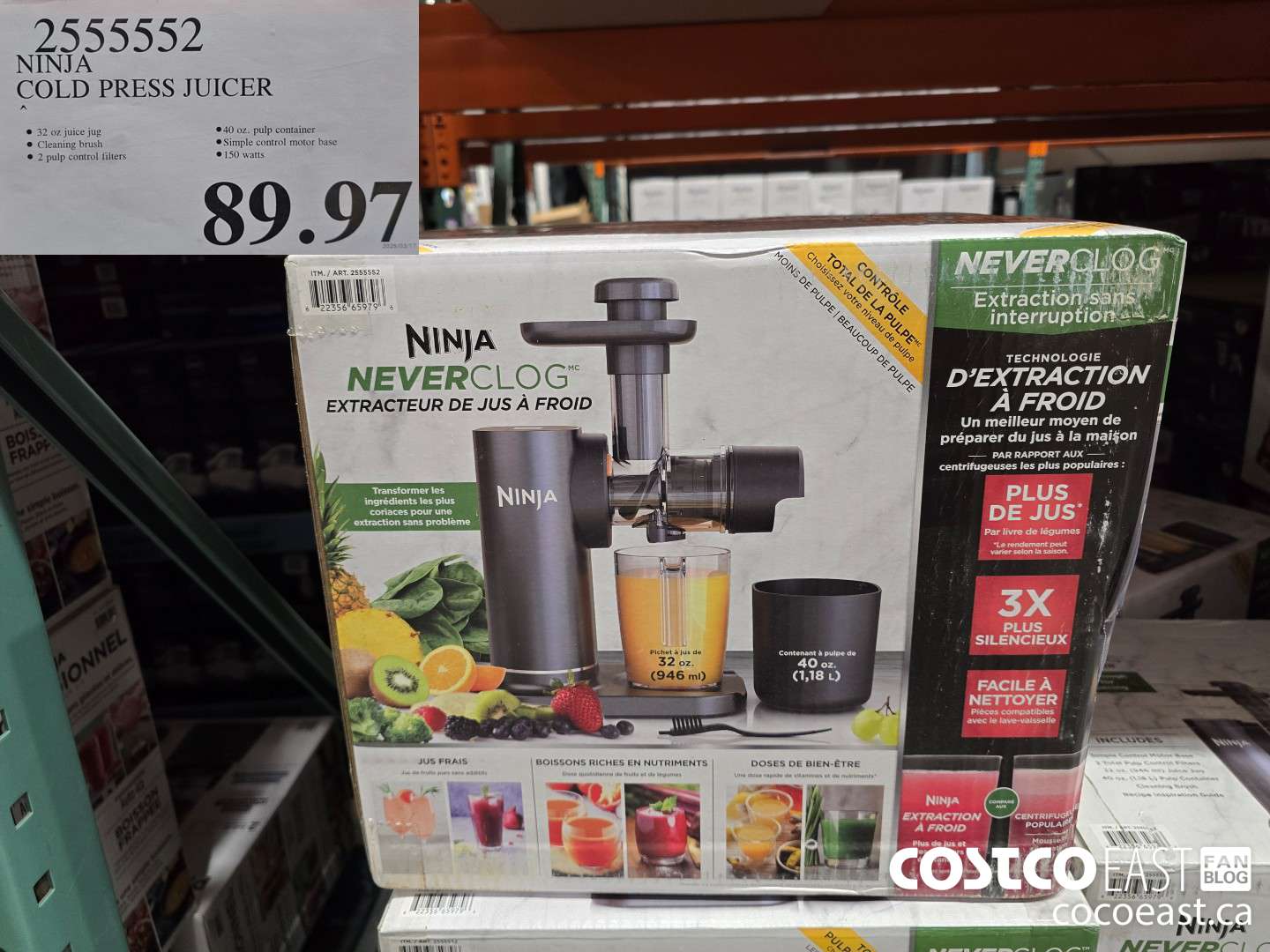 2555552 NINJA COLD PRESS JUICER $89.97