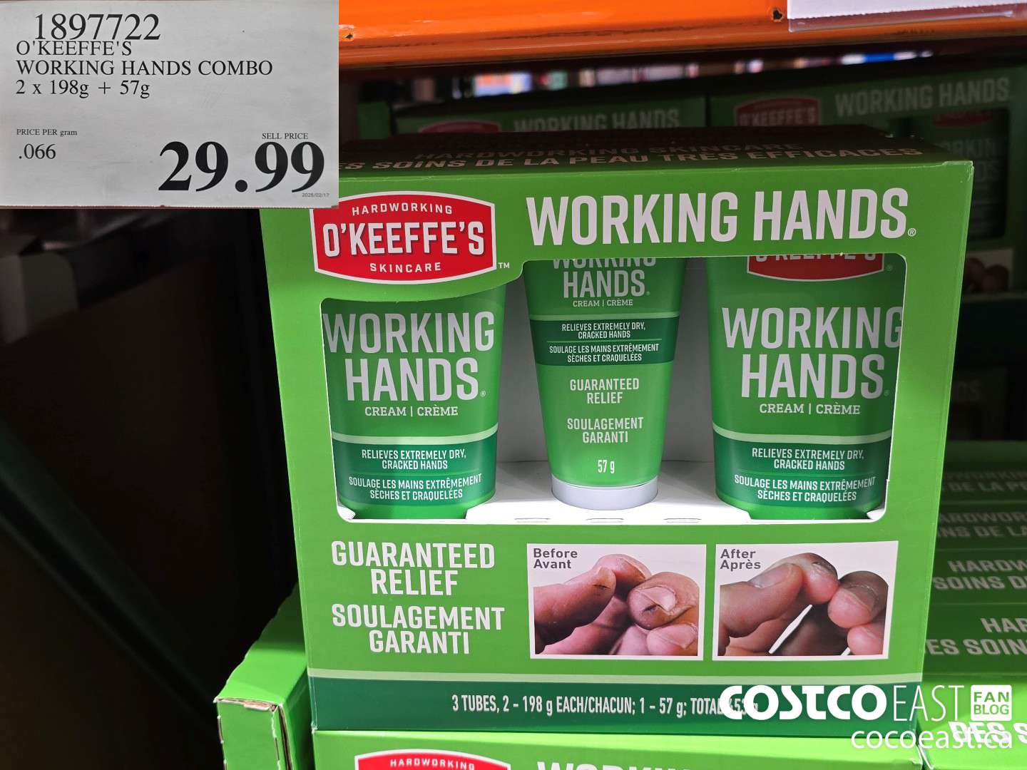1897722 O'KEEFFE'S WORKING HANDS COMBO 2 x 198g + 57G $29.99