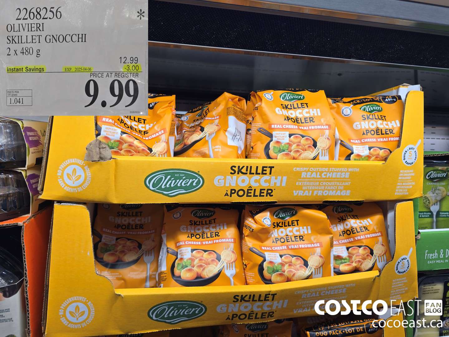 2268256 OLIVIERI SKILLET GNOCCHI 2 x 480 g ($3.00 INSTANT SAVINGS EXPIRES ON 2025-04-06) $9.99