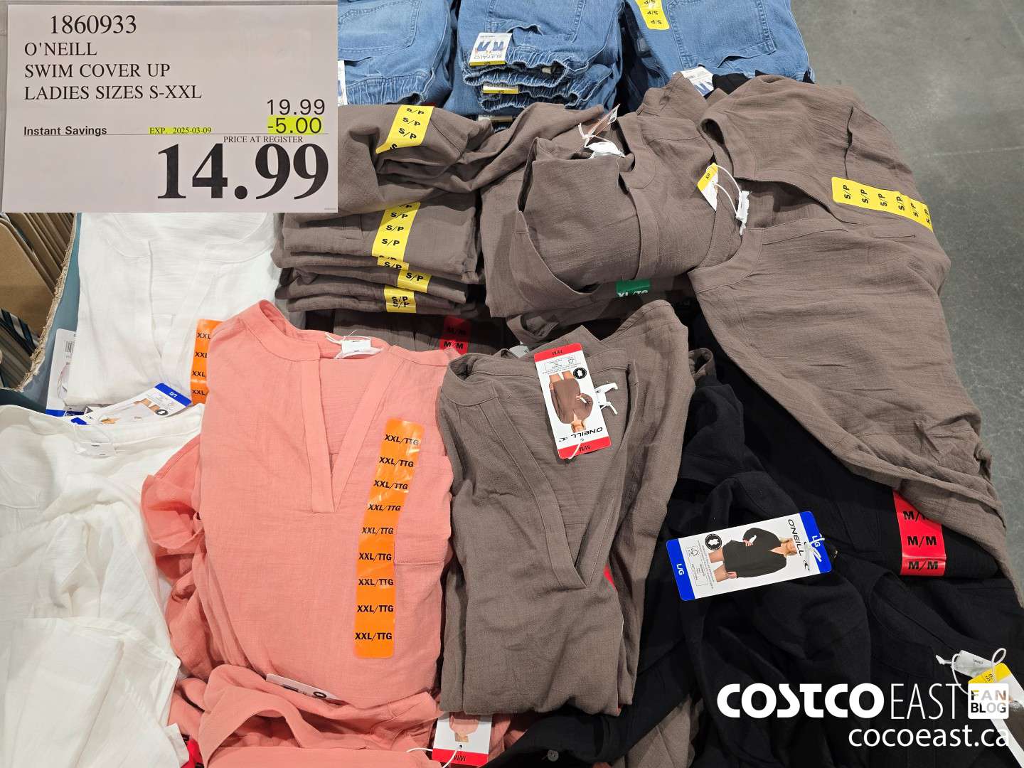 1860933 O'NEILL SWIM COVER UP LADIES SIZES S-XXL 202503-09 ($5.00 INSTANT SAVINGS) $14.99