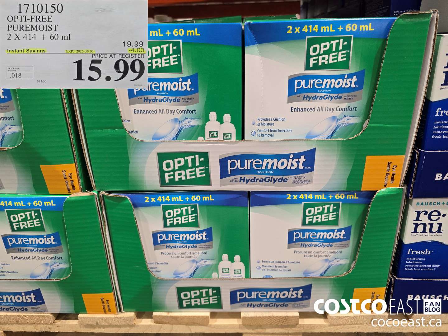 1710150 OPTI-FREE PUREMOIST 2 X 414 + 60 ml ($4.00 INSTANT SAVINGS EXPIRES ON 2025-03-30) $15.99