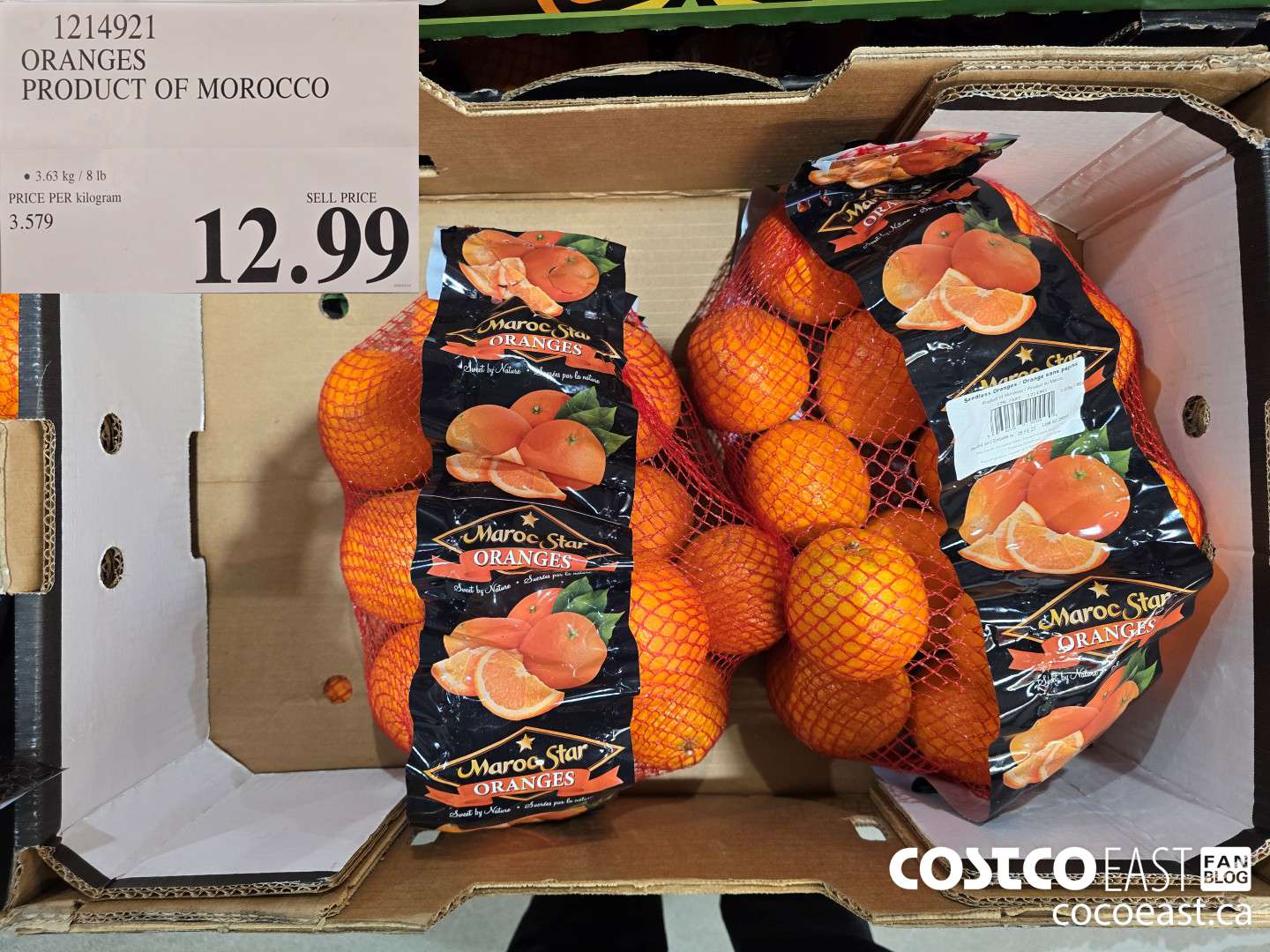 1214921 ORANGES PRODUCT OF MOROCCO $12.99