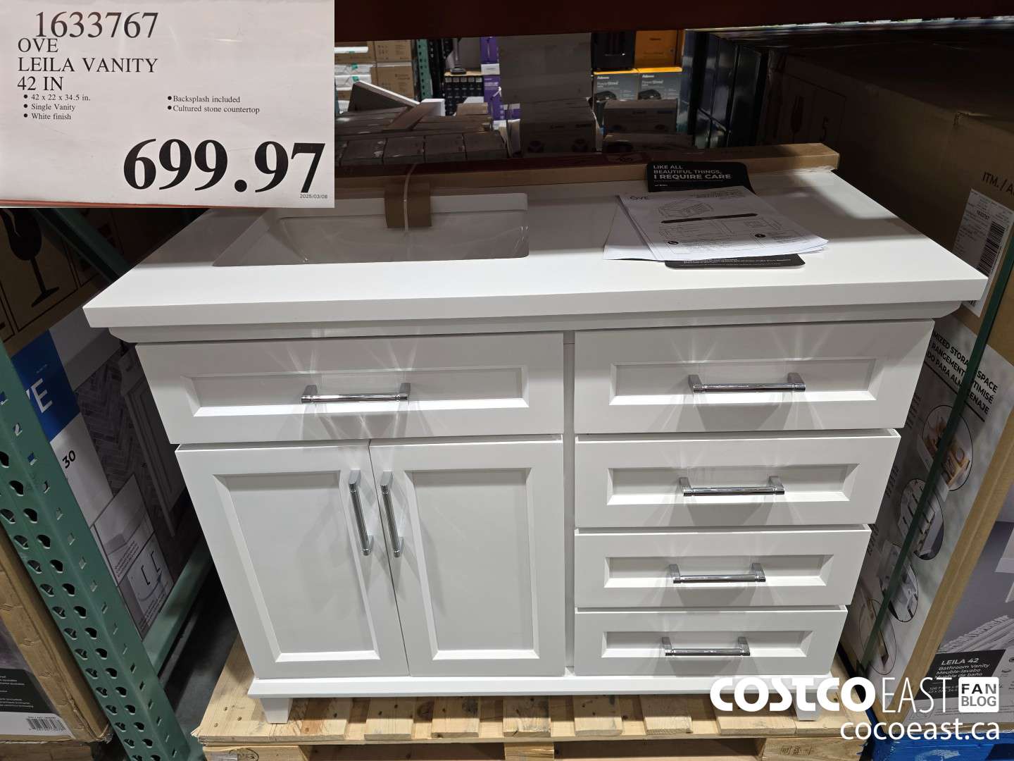 1633767 OVE LEILA VANITY 42 IN $699.97