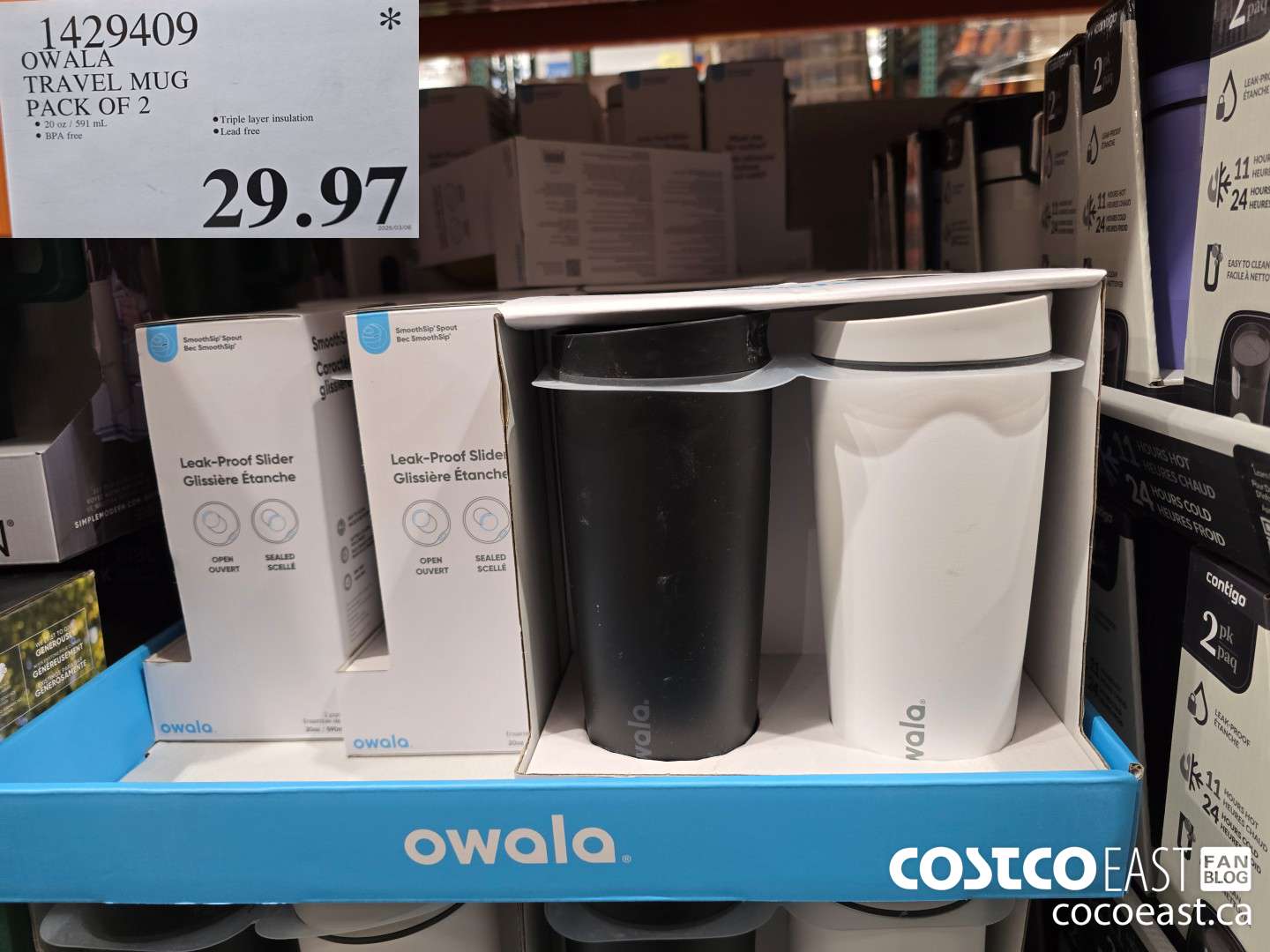 1429409 OWALA TRAVEL MUG PACK OF 2 $29.97