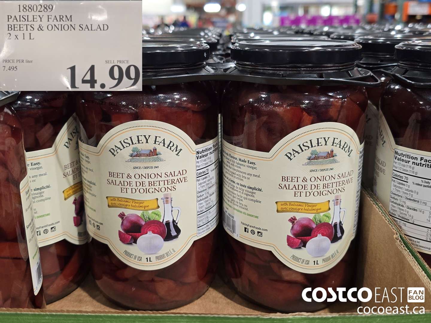 1880289 PAISLEY FARM BEETS & ONION SALAD 2 X 1L $14.99