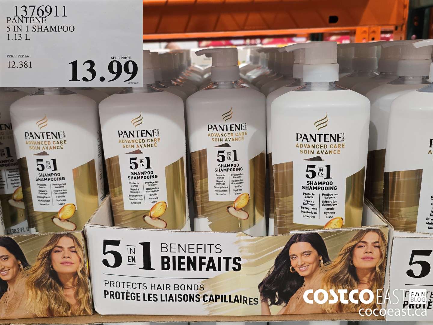 1376911 PANTENE 5 IN 1 SHAMPOO 1.13 L $13.99