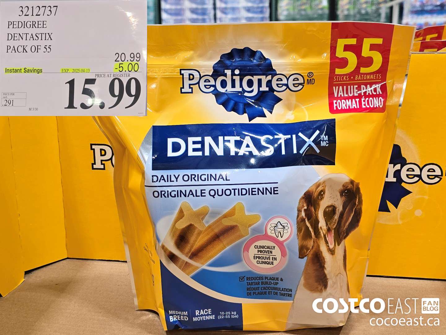3212737 PEDIGREE DENTASTIX PACK OF 55 ($5.00 INSTANT SAVINGS EXPIRES ON 2025-04-13) $15.99