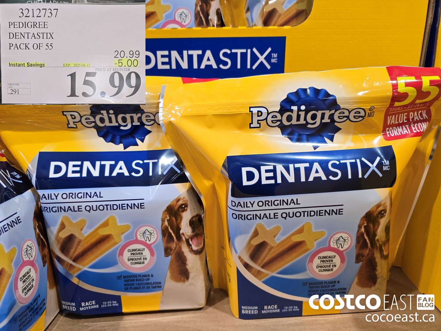 3212737 PEDIGREE DENTASTIX PACK OF 55 ($5.00 INSTANT SAVINGS EXPIRES ON 2025-04-13) $15.99