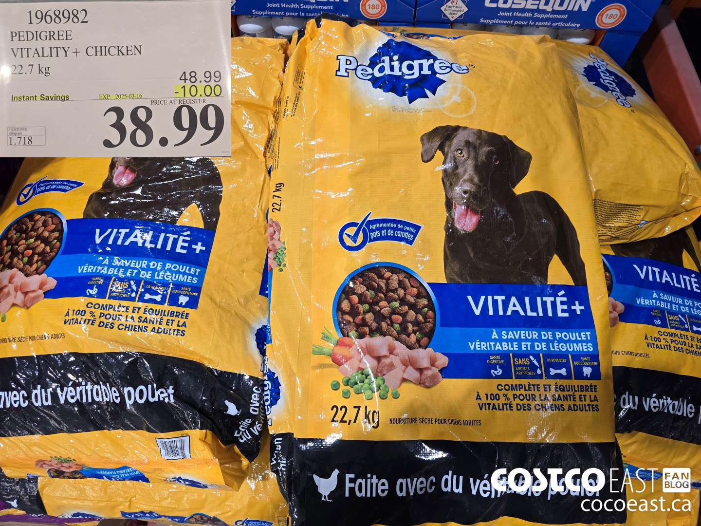 1968982 PEDIGREE VITALITY + CHICKEN 22.7 kg ($10.00 INSTANT SAVINGS EXPIRES ON 2025-03-16) $38.99
