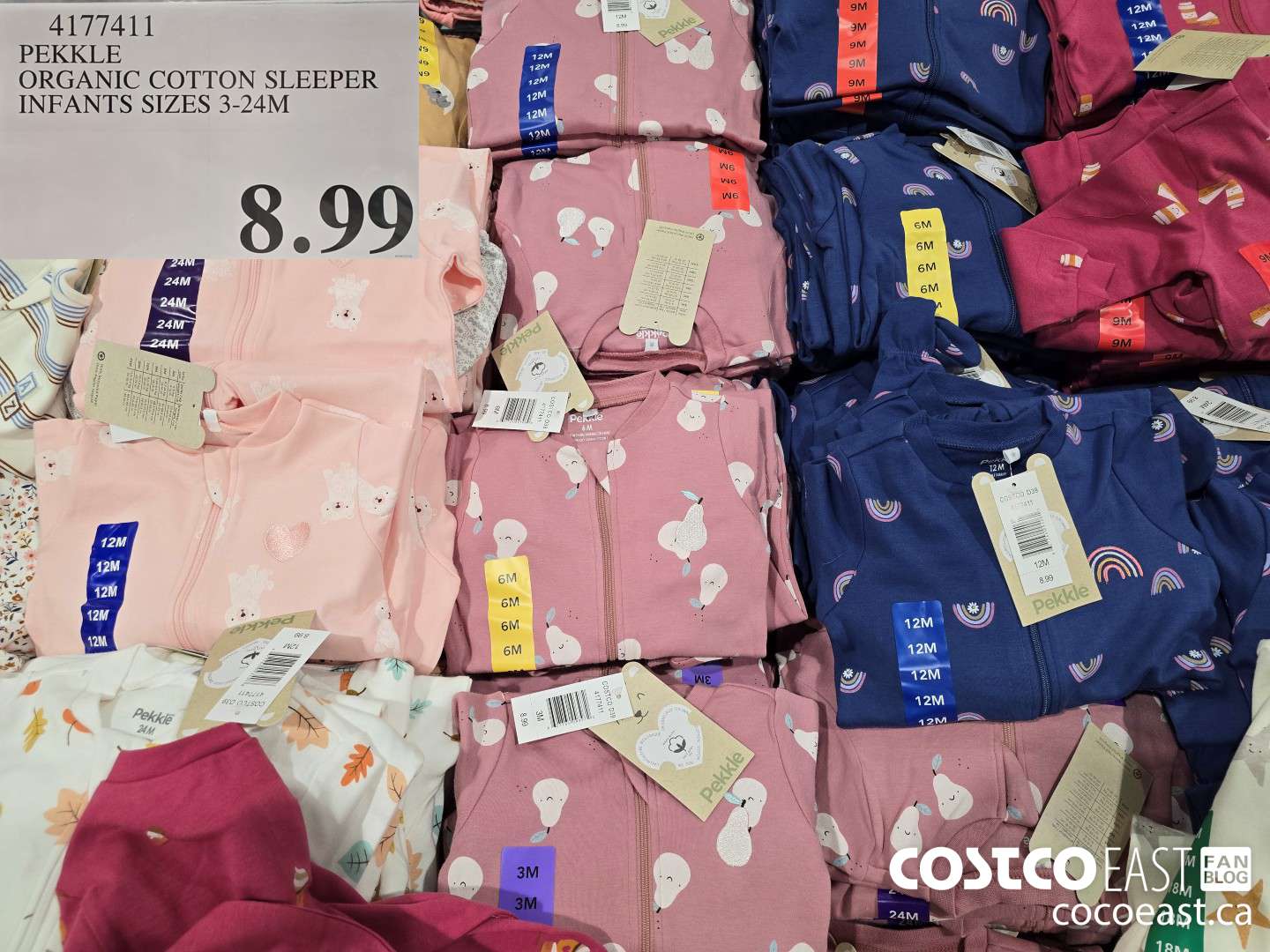 4177411 PEKKLE ORGANIC COTTON SLEEPER INFANTS SIZES 3-24M $8.99