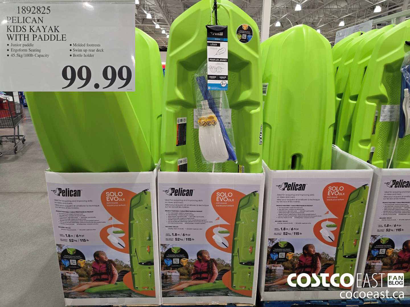 1892825 PELICAN KIDS KAYAK WITH PADDLE  $99.99