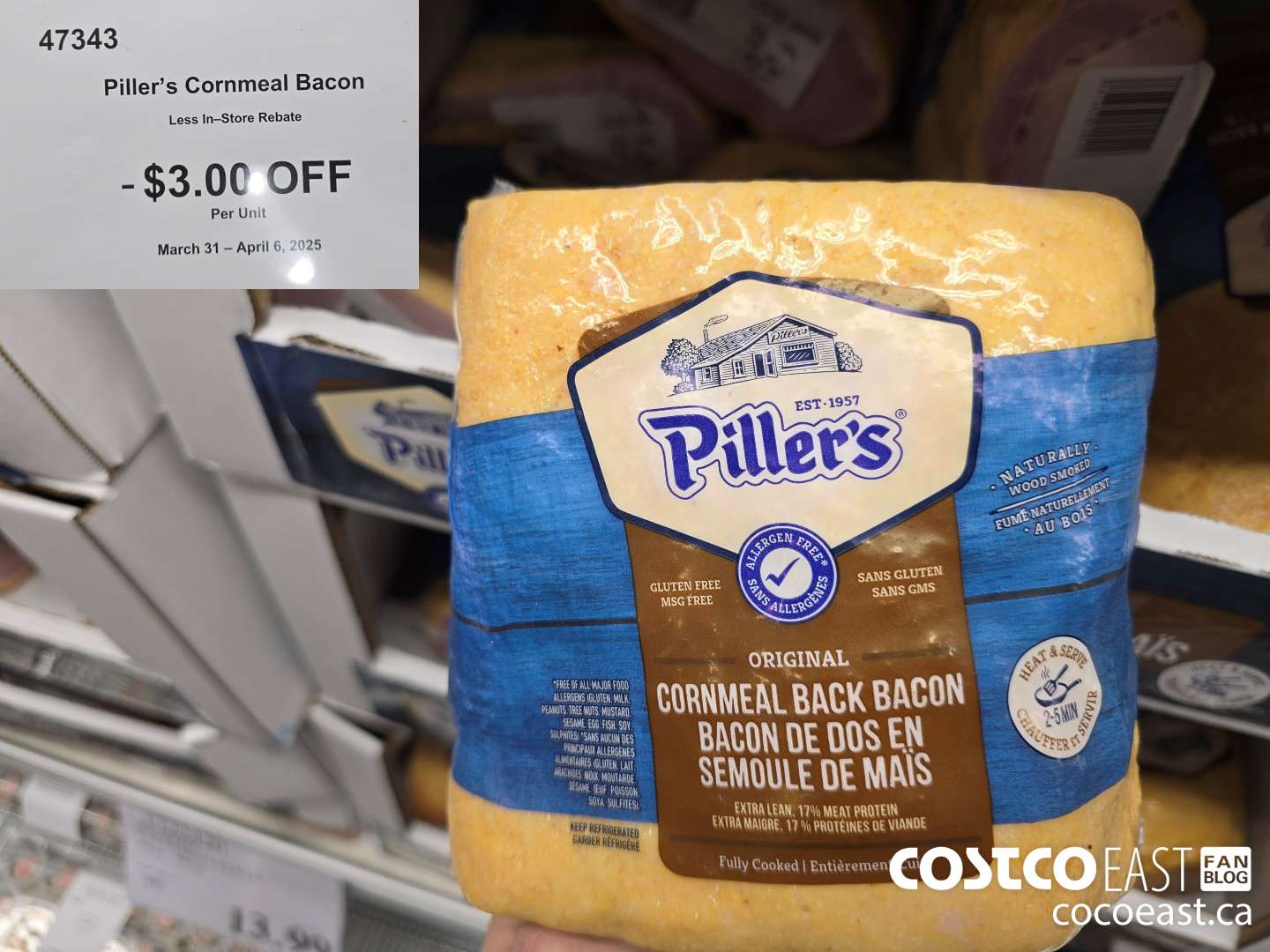 47343 PILLER'S CORNMEAL BACON $3.00