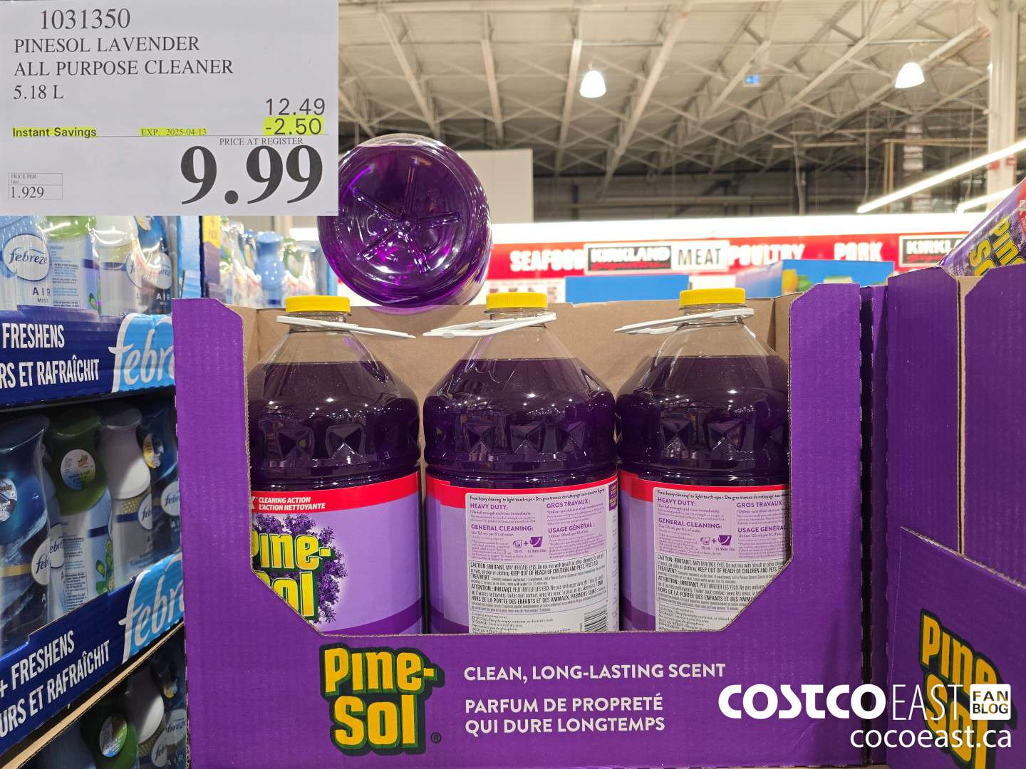 1031350 PINESOL LAVENDER ALL PURPOSE CLEANER 5.18 L ($2.50 INSTANT SAVINGS EXPIRES ON 2025-04-13) $9.99
