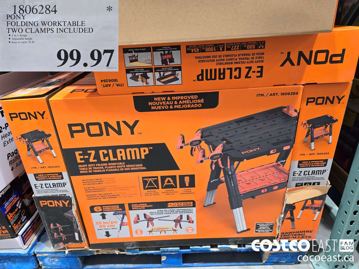 1806284 PONY FOLDING WORKTABLE TWO CLAMPS INCLUDED $99.97