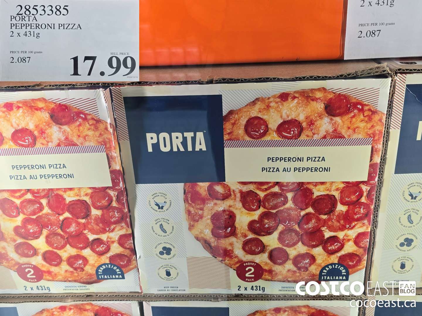 2853385 PORTA PEPPERONI PIZZA 2x 431g $17.99