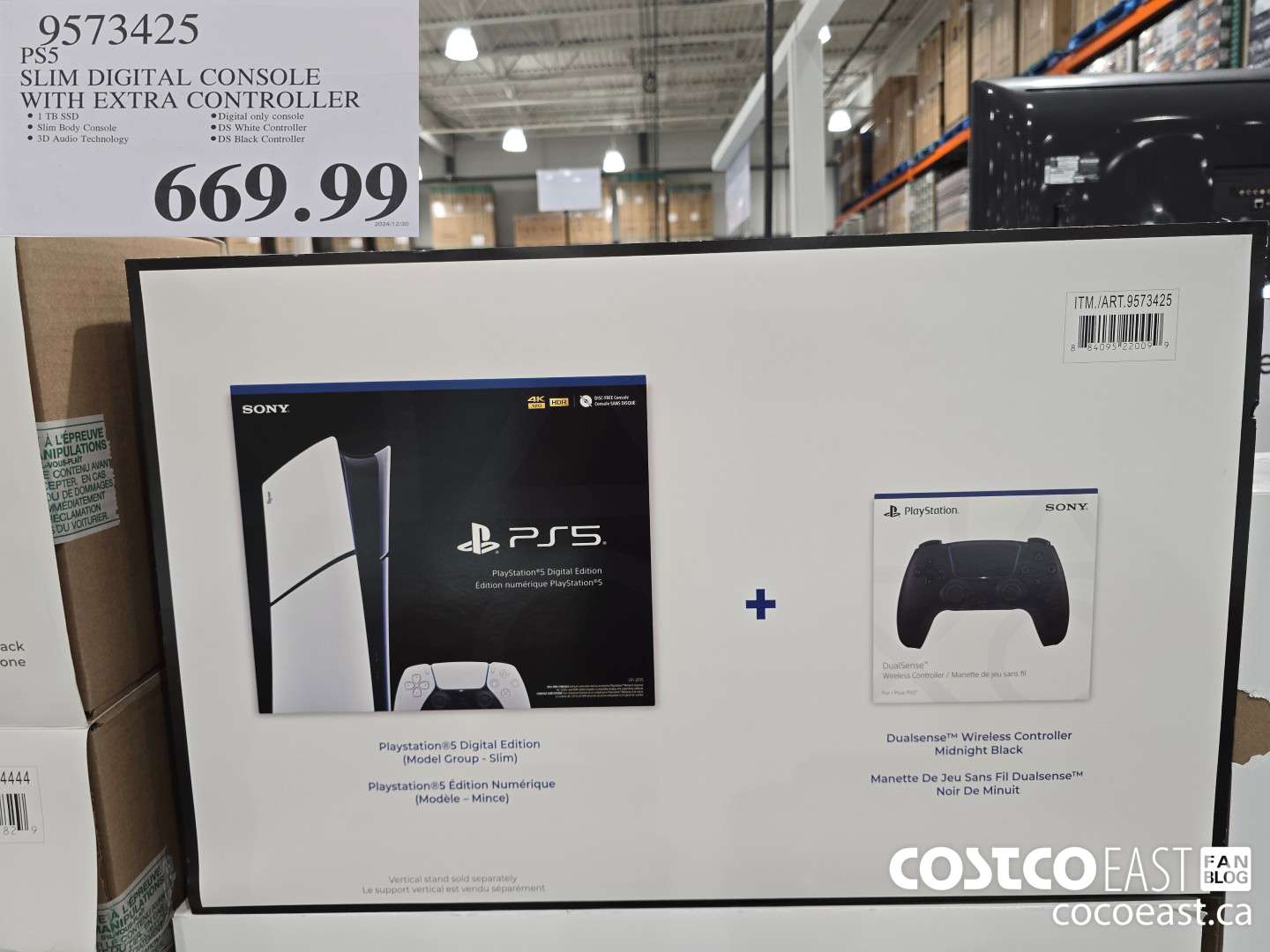 9573425 PS5 SLIM DIGITAL CONSOLE WITH EXTRA CONTROLLER $669.99