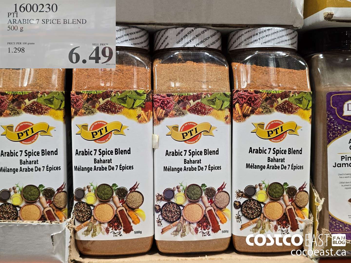 1600230 PTI ARABIC 7 SPICE BLEND 500 G $6.49