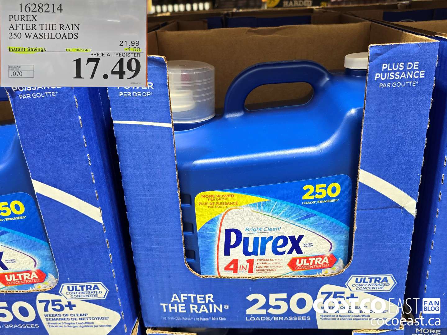 1628214 PUREX AFTER THE RAIN 250 washloads ($4.50 INSTANT SAVINGS EXPIRES ON 2025-04-13) $17.49
