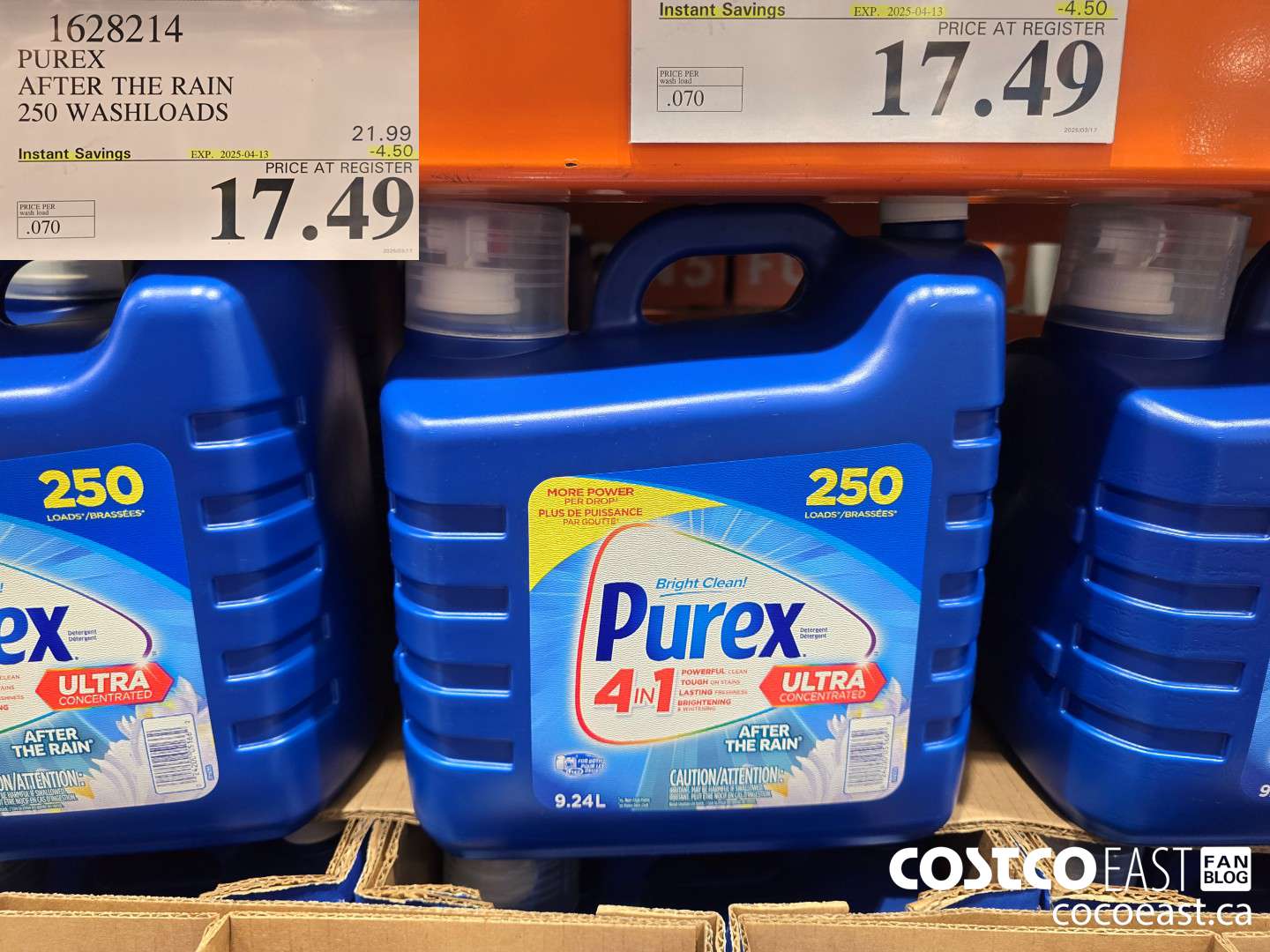 1628214 PUREX AFTER THE RAIN 250 washloads ($4.50 INSTANT SAVINGS EXPIRES ON 2025-04-13) $17.49