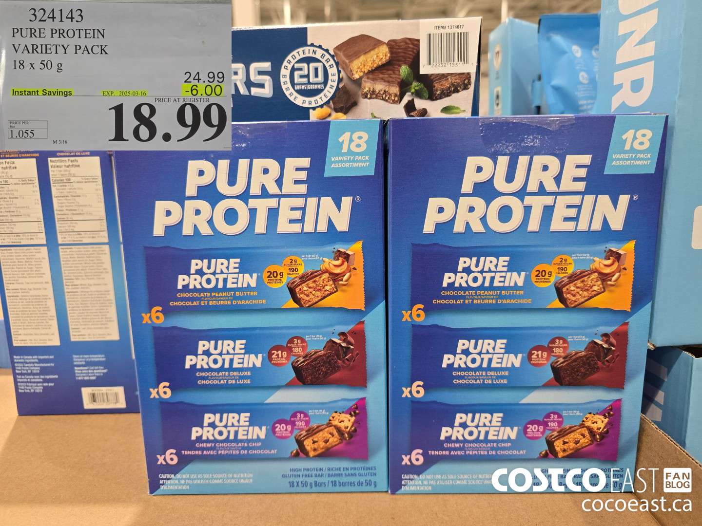 324143 PURE PROTEIN VARIETY PACK 18 x 50G ($6.00 INSTANT SAVINGS EXPIRES ON 2025-03-16) $18.99