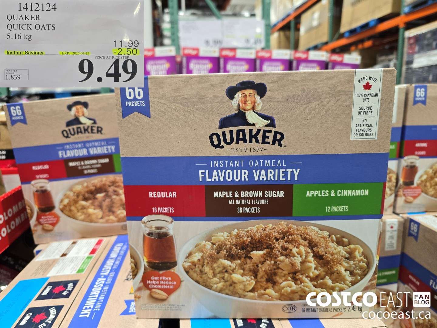 1412124 QUAKER QUICK OATS 5.16 kg ($2.50 INSTANT SAVINGS EXPIRES ON 2025-04-13) $9.49