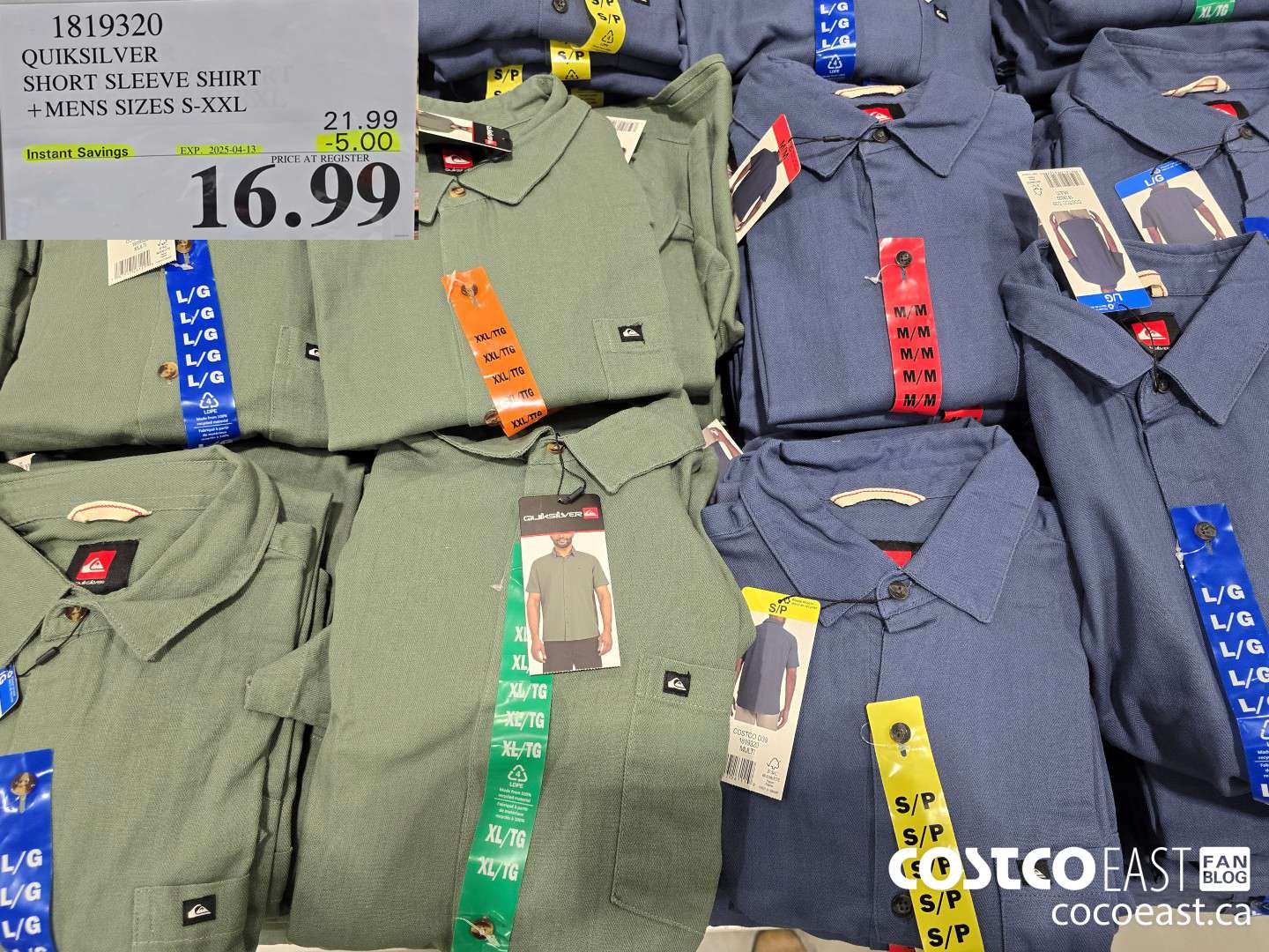 1819320 QUIKSILVER SHORT SLEEVE SHIRT +MENS SIZES S-XXL ($5.00 INSTANT SAVINGS EXPIRES ON 2025-04-13) $16.99