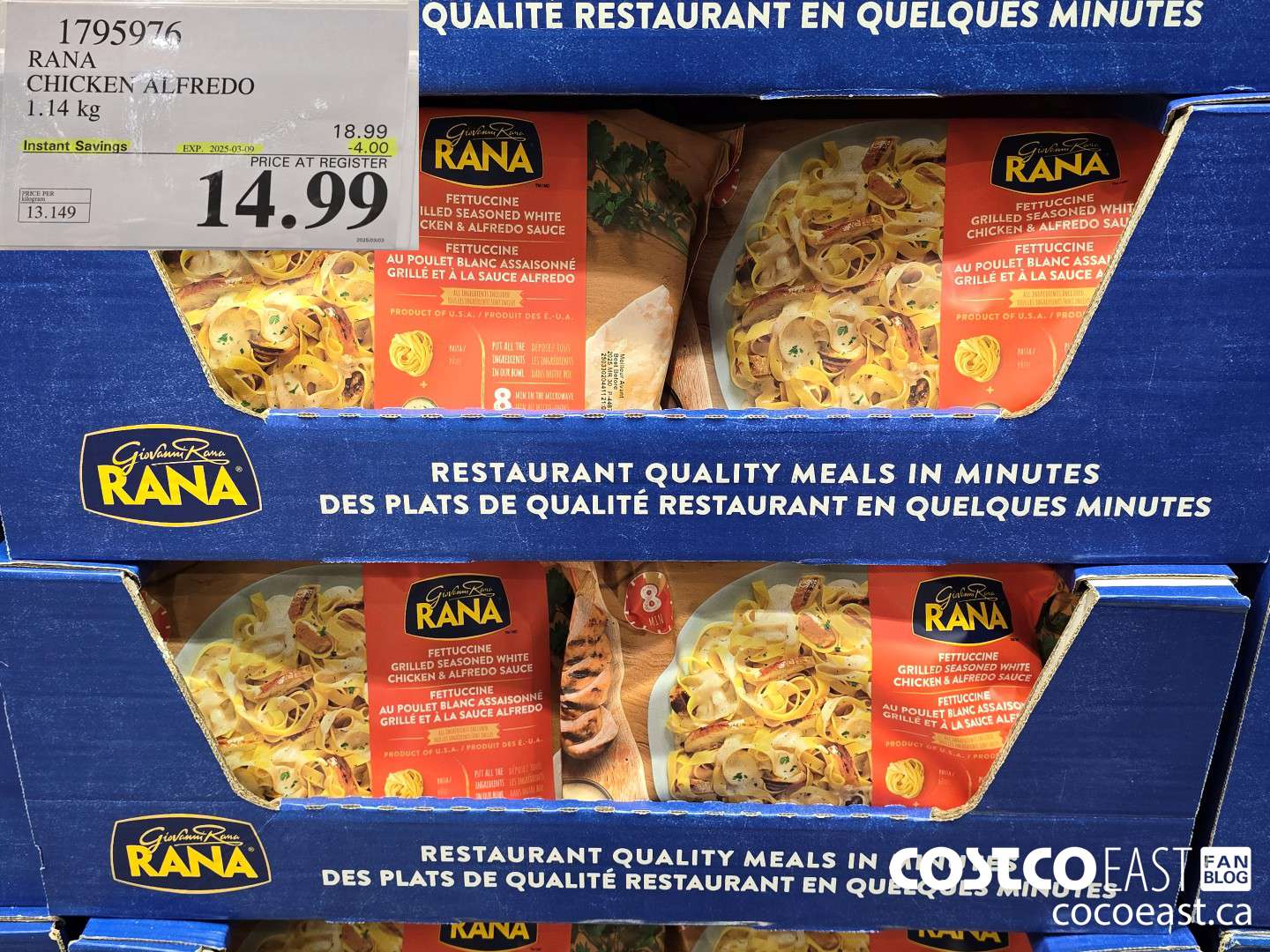 1795976 RANA CHICKEN ALFREDO 1.14 KG ($4.00 INSTANT SAVINGS EXPIRES ON 2025-03-09) $14.99