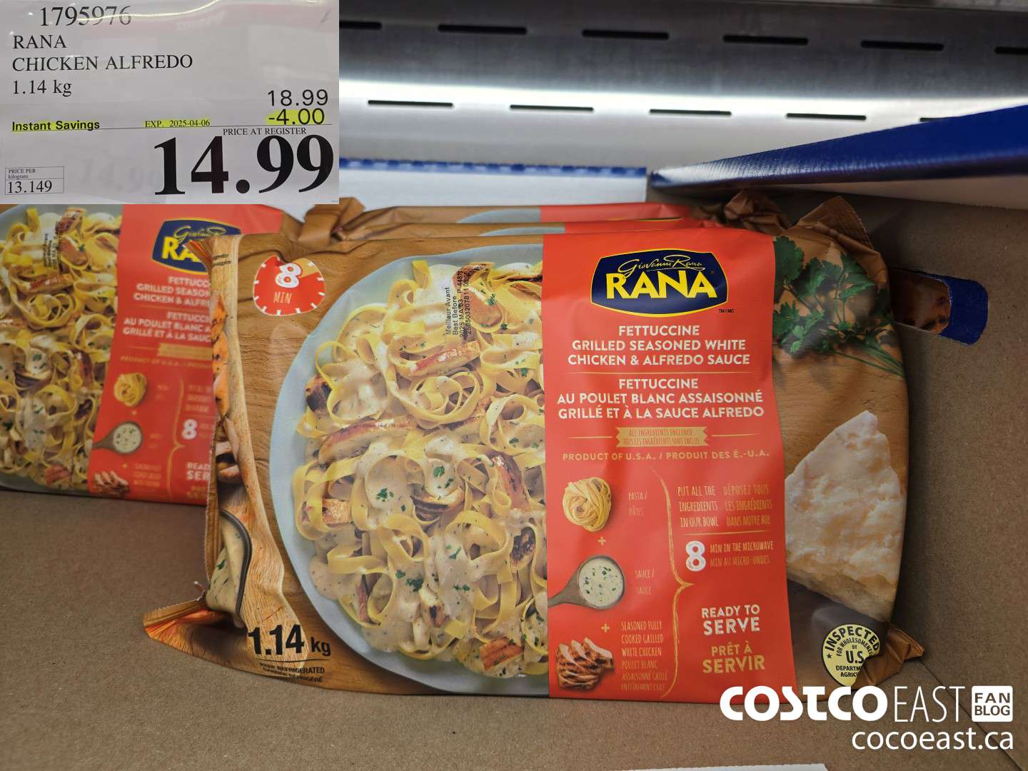 1795976 RANA CHICKEN ALFREDO 1.14 KG ($4.00 INSTANT SAVINGS EXPIRES ON 2025-04-06) $14.99
