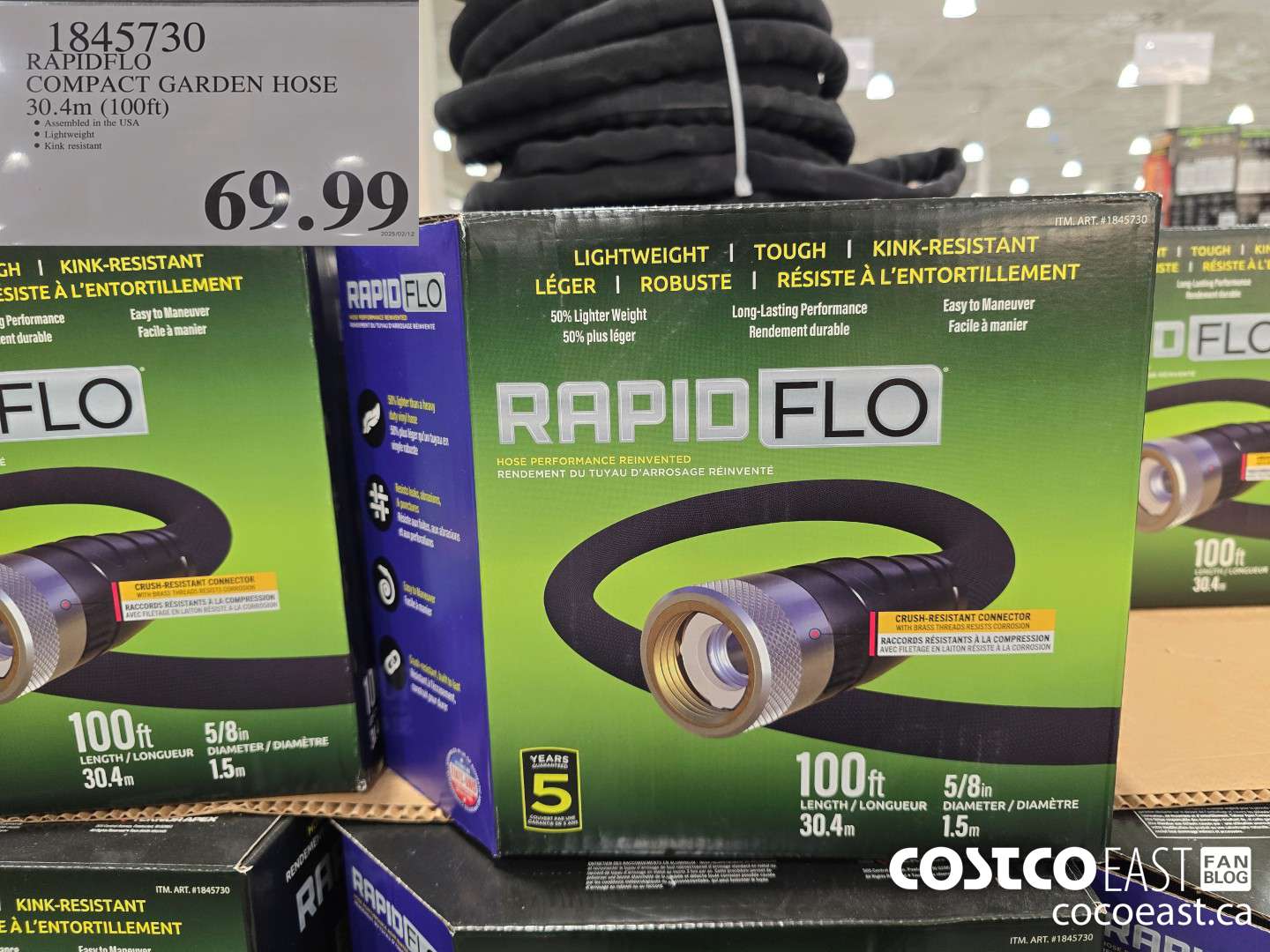 1845730 RAPIDFLO COMPACT GARDEN HOSE 30.4M (100 FT) $69.99