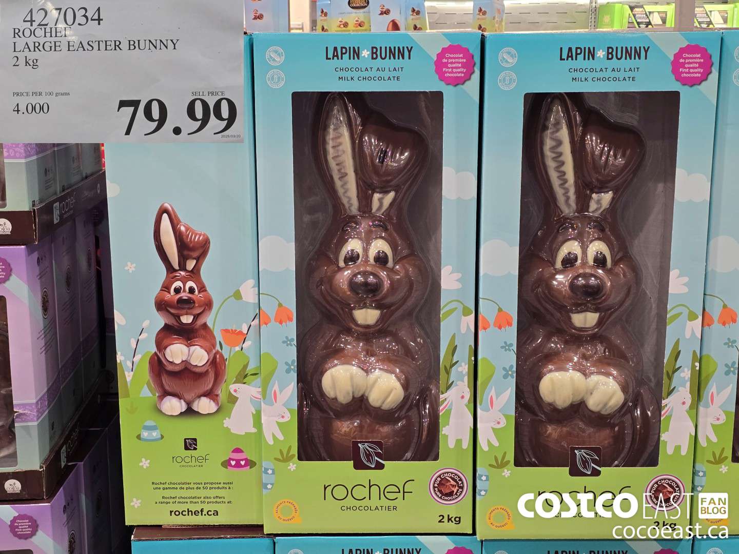 427034 ROCHER LARGE EASTER BUNNY 2 KG $79.99