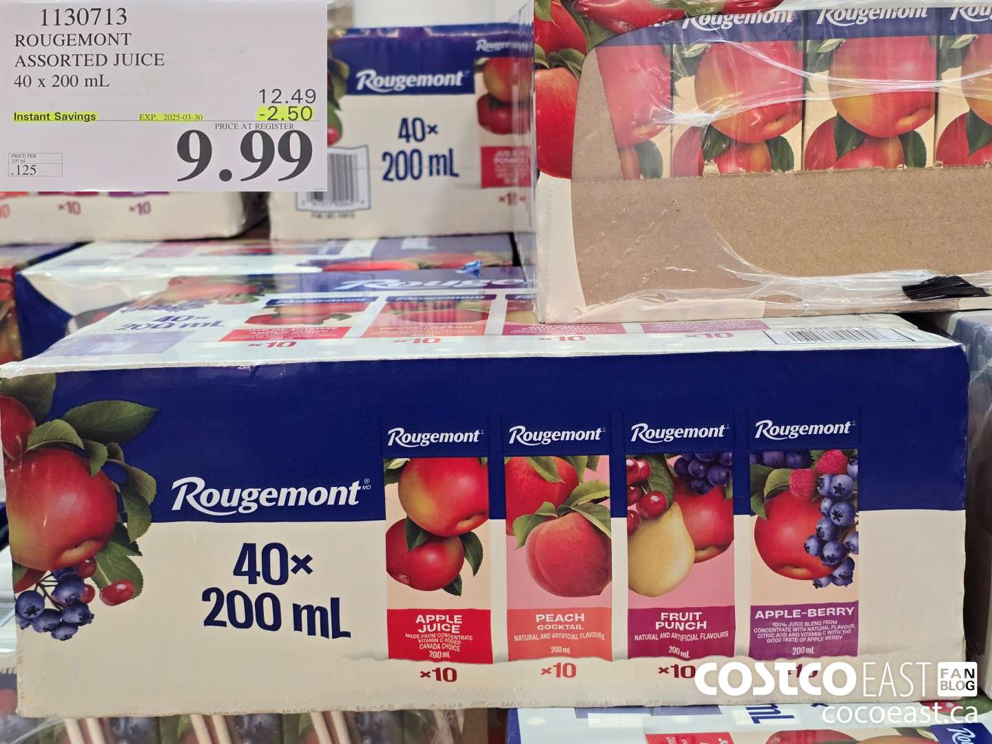 1130713 ROUGEMONT ASSORTED JUICE 40 X 200 ML ($2.50 INSTANT SAVINGS EXPIRES ON 2025-03-30) $9.99