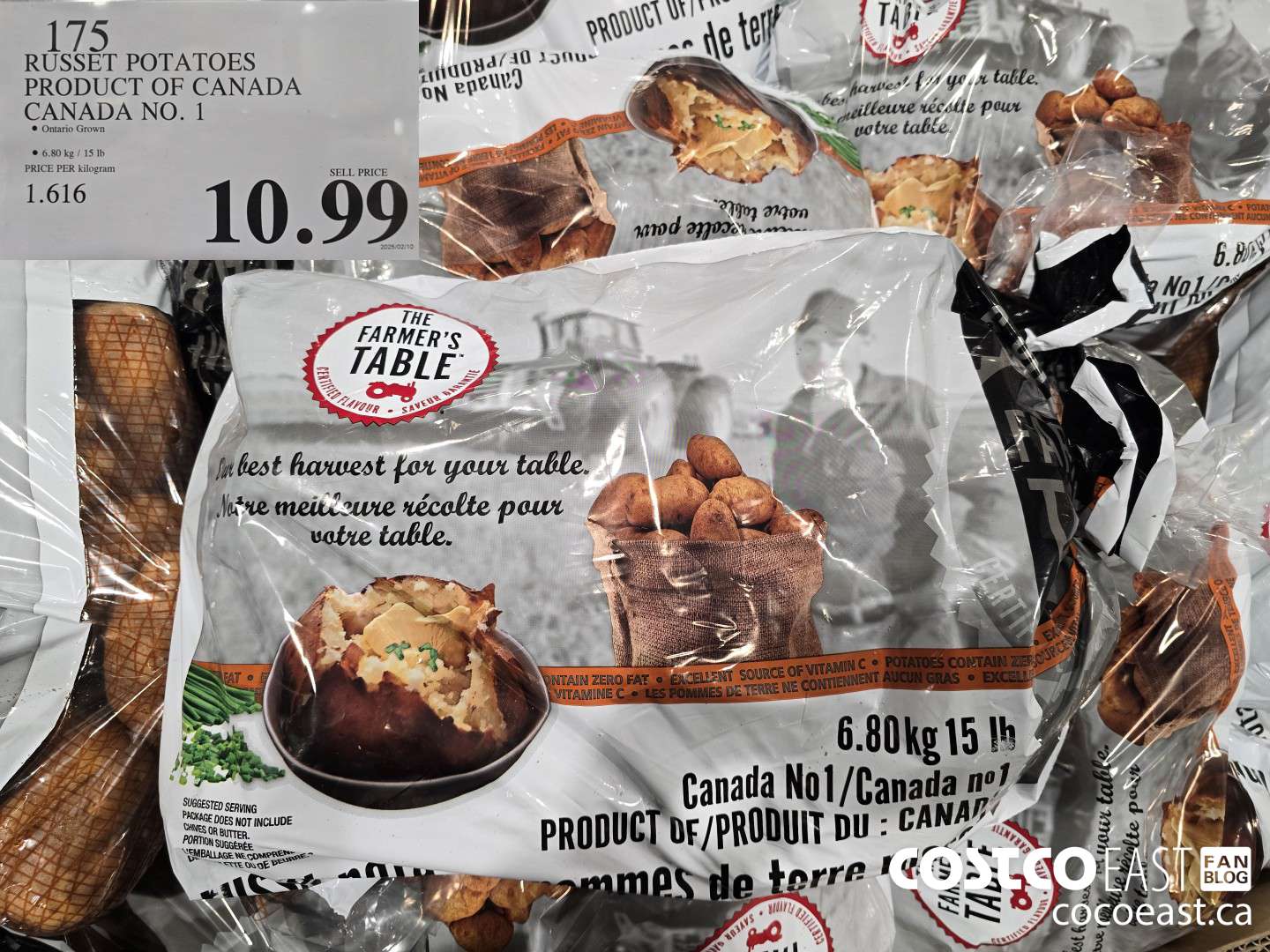175 RUSSET POTATOES PRODUCT OF CANADA CANADA NO.1 $10.99