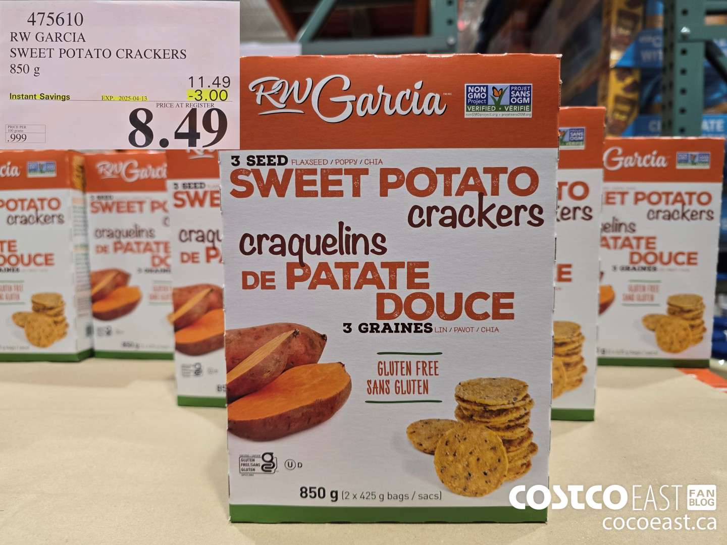 475610 RW GARCIA SWEET POTATO CRACKERS 850 G ($3.00 INSTANT SAVINGS EXPIRES ON 2025-04-13) $8.49