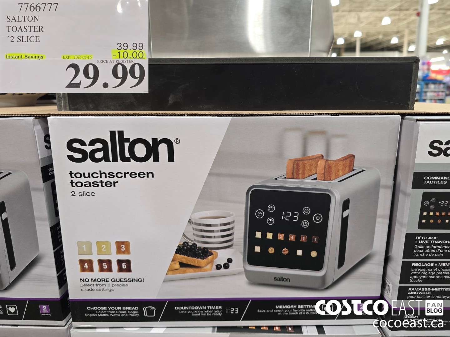 7166777 SALTON TOASTER 2 SLICE (EXPIRES ON 2025-03-16) $29.99