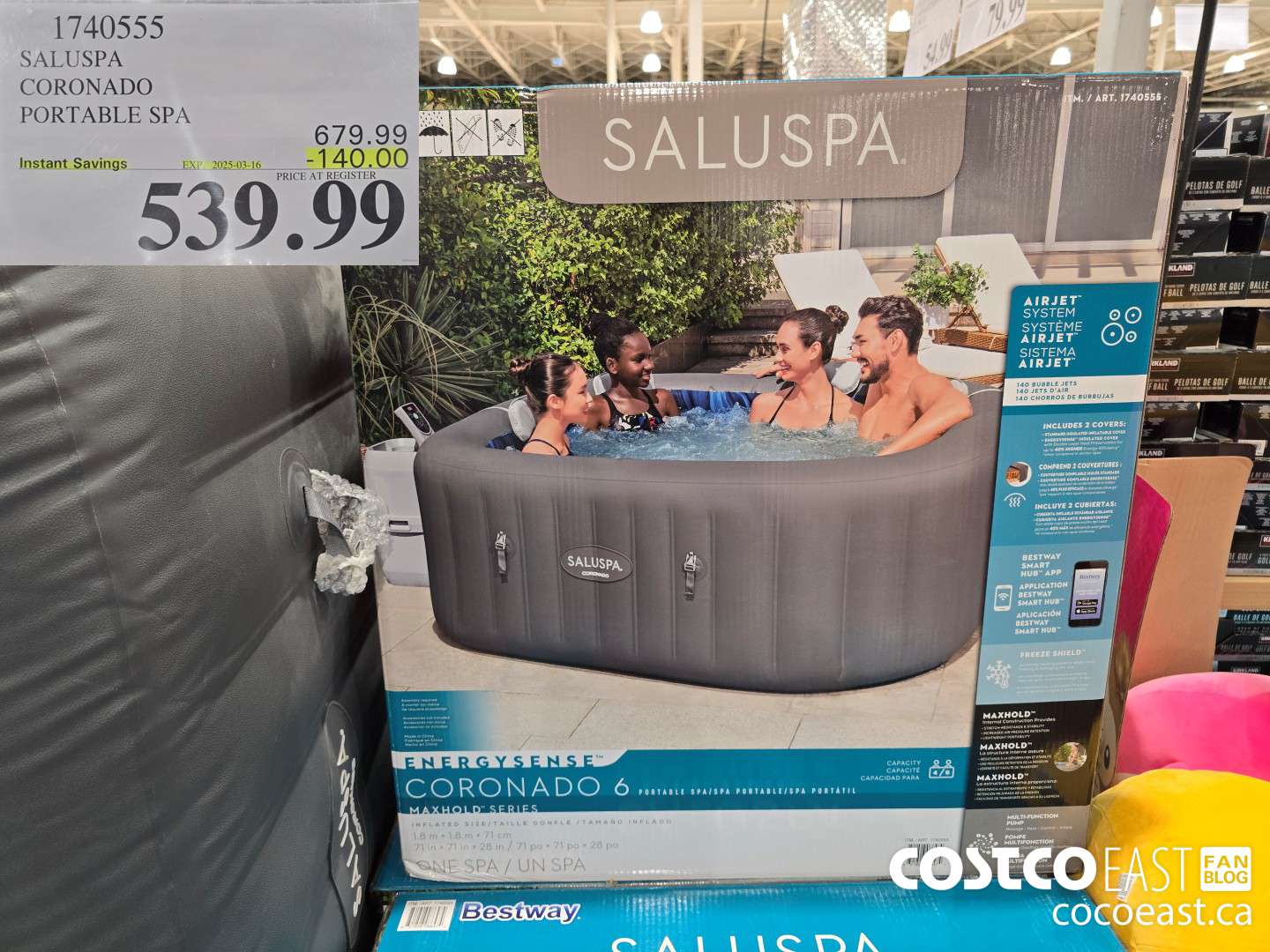 1740555 SALUSPA CORONADO PORTABLE SPA ($140.00 INSTANT SAVINGS EXPIRES ON 2025-03-16) $539.99