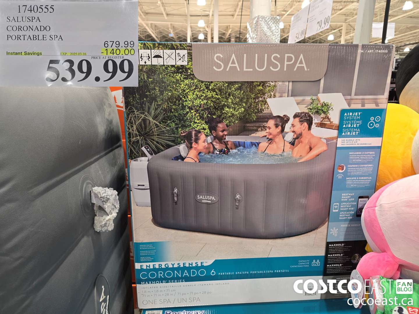 1740555 SALUSPA CORONADO PORTABLE SPA ($140.00 INSTANT SAVINGS EXPIRES ON 2025-03-16) $539.99