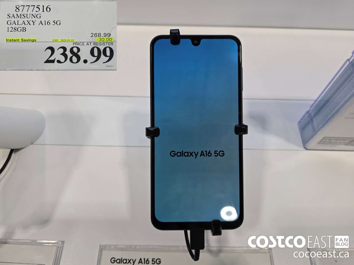 8777516 SAMSUNG GALAXY A16 5G 128GB ($30.00 INSTANT SAVINGS EXPIRES ON 2025-03-25) $238.99