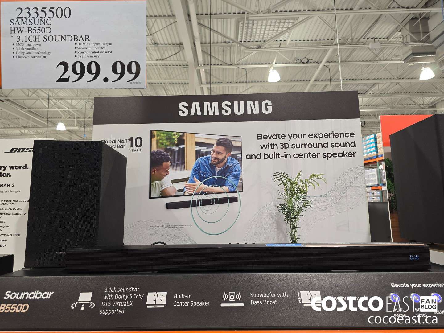 2335500 SAMSUNG HW-B550D 3.1CH SOUNDBAR $299.99