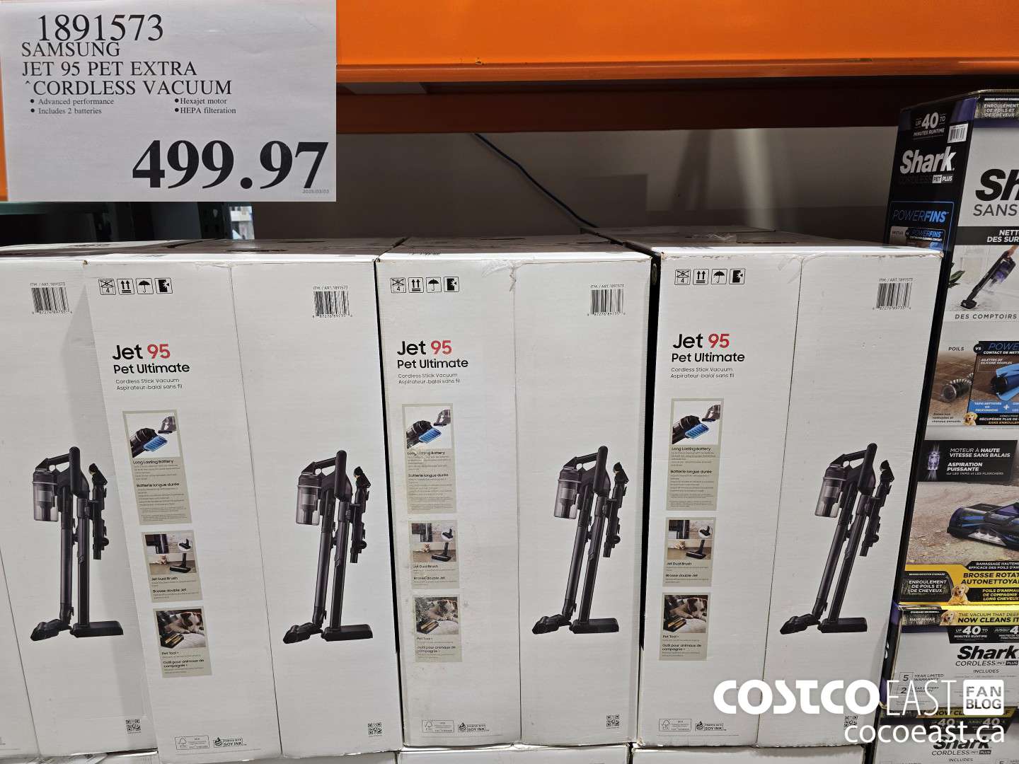 1891573 SAMSUNG JET 95 PET EXTRA STICK VACUUM $499.97