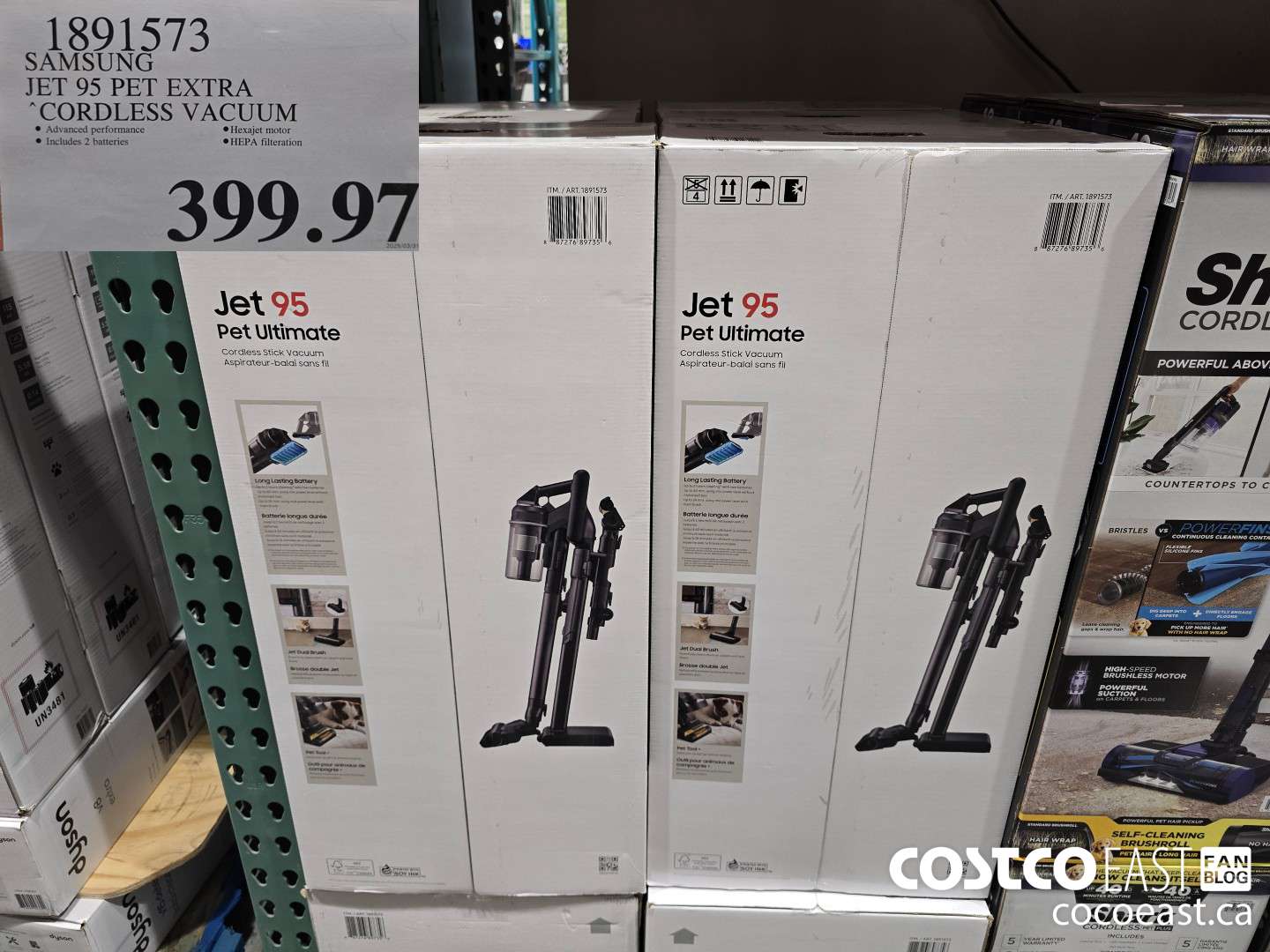 1891573 SAMSUNG JET 95 PET EXTRA STICK VACUUM $399.97
