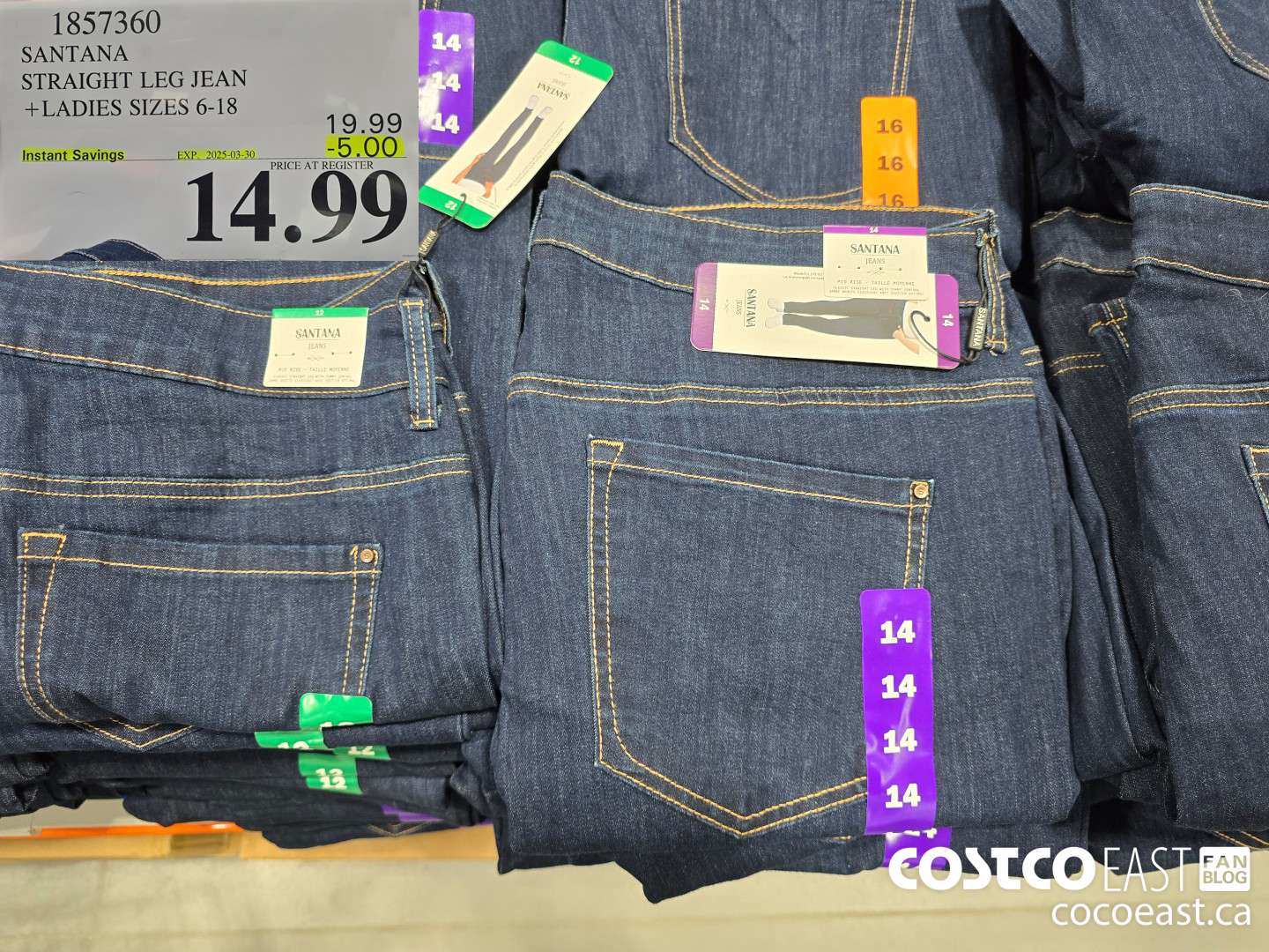 1857360 SANTANA STRAIGHT LEG JEAN +LADIES SIZES 6-18 ($5.00 INSTANT SAVINGS EXPIRES ON 2025-03-30) $14.99
